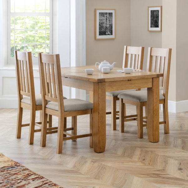 Hereford Dining Chair – Oak with Taupe Linen Seat - Living with Luxury