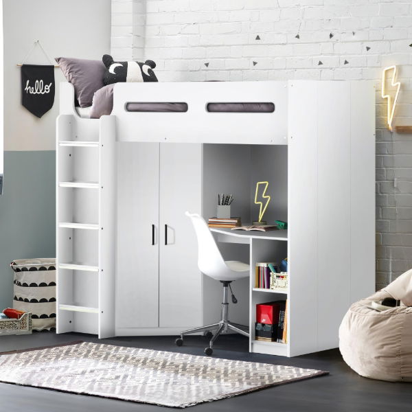 Hercules High Sleeper - All White - Living with Luxury