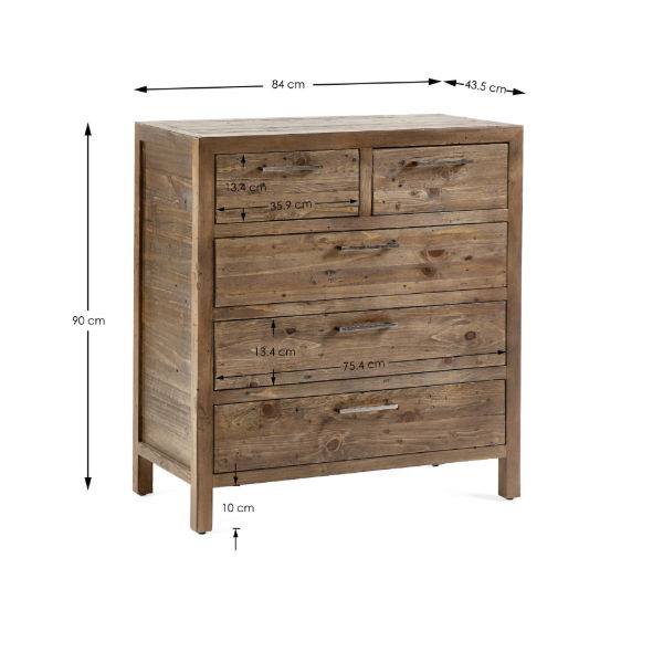 Heritage 3+2 Drawer Chest - Living with Luxury