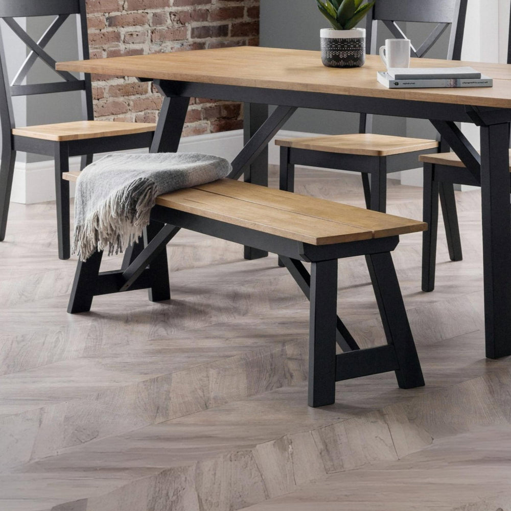 HOCKLEY BENCH BLACK/OAK - Living with Luxury
