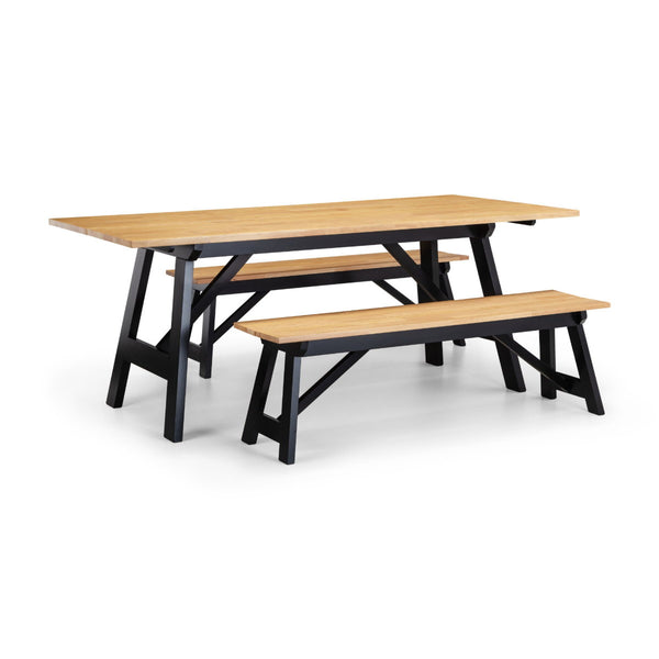HOCKLEY BENCH BLACK/OAK - Living with Luxury