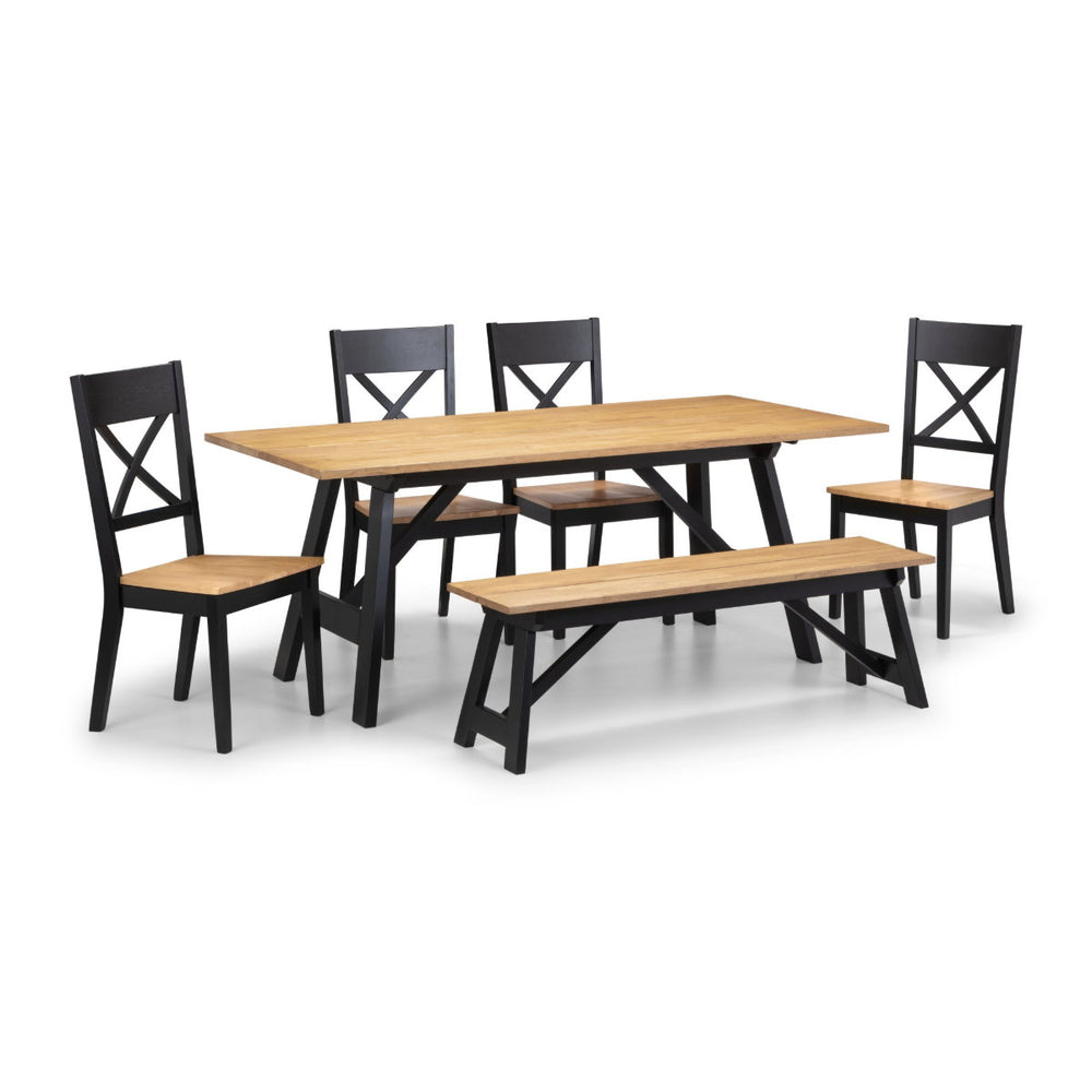 HOCKLEY BENCH BLACK/OAK - Living with Luxury