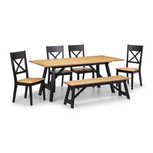 HOCKLEY BENCH BLACK/OAK - Living with Luxury