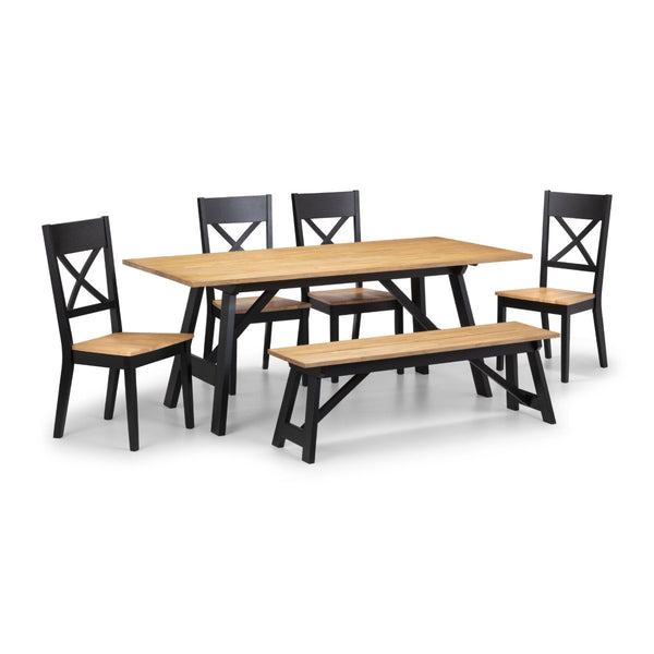 HOCKLEY BENCH BLACK/OAK - Living with Luxury