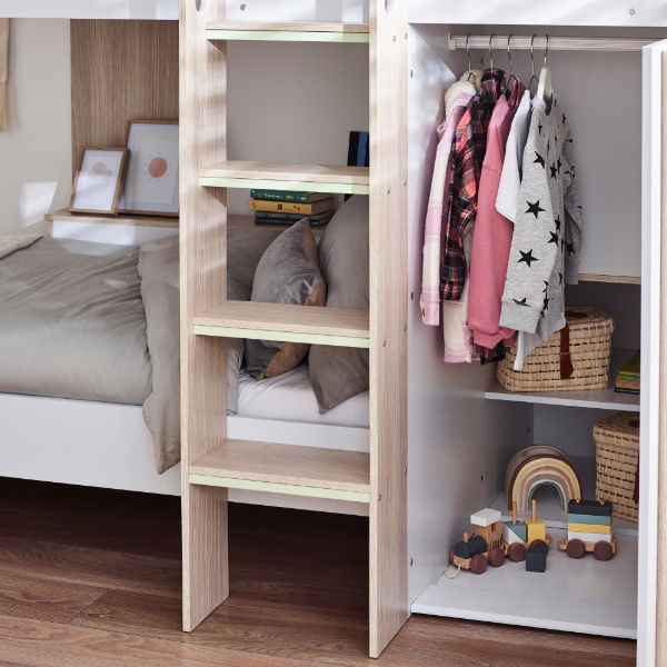 Horizon Bunk Bed - Pale Wood And White - Living with Luxury