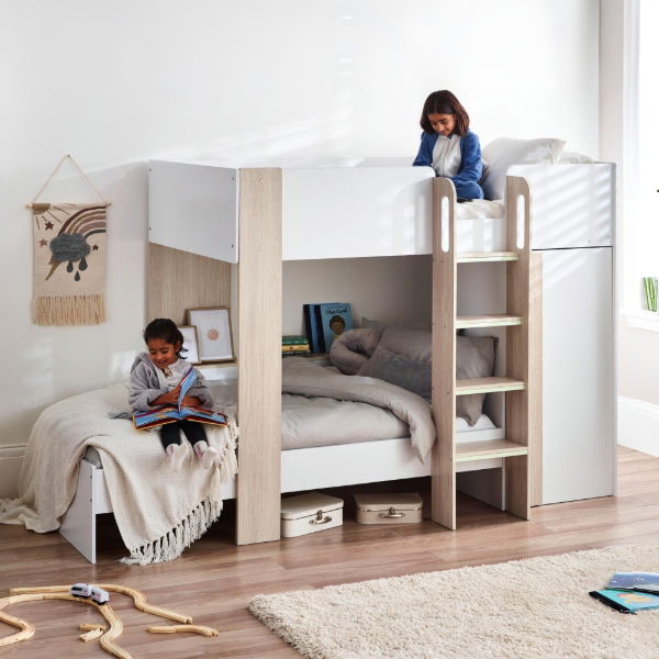 Horizon Bunk Bed - Pale Wood And White - Living with Luxury