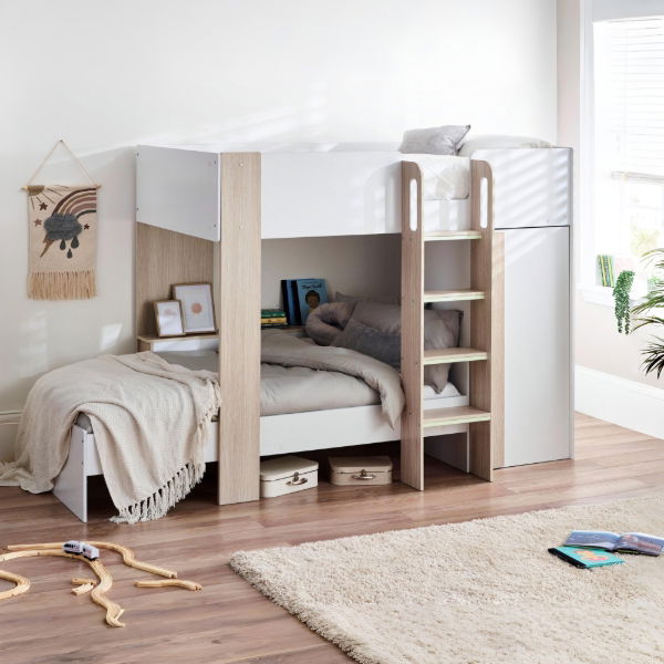 Horizon Bunk Bed - Pale Wood And White - Living with Luxury