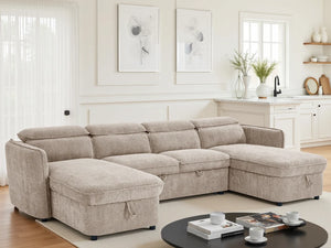 Capri Sofabed U Shape Corner – Grey, Green, Blue & Beige Living Room Sofa