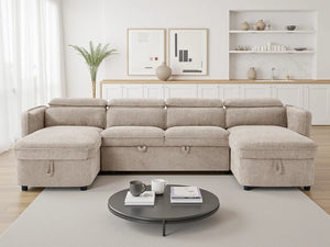 Capri Sofabed U Shape Corner – Grey, Green, Blue & Beige Living Room Sofa