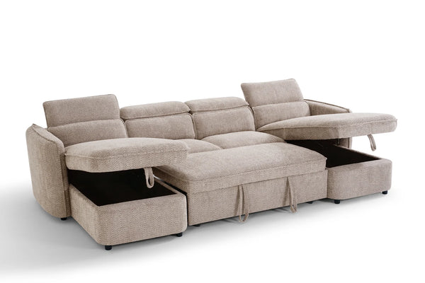 Capri Sofabed U Shape Corner – Grey, Green, Blue & Beige Living Room Sofa