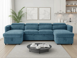 Capri Sofabed U Shape Corner – Grey, Green, Blue & Beige Living Room Sofa