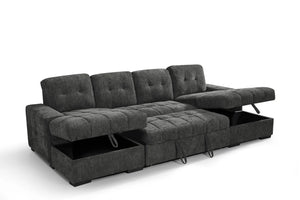 Palermo U Shape Corner Sofabed – Grey, Teal & Beige Living Room Sofa