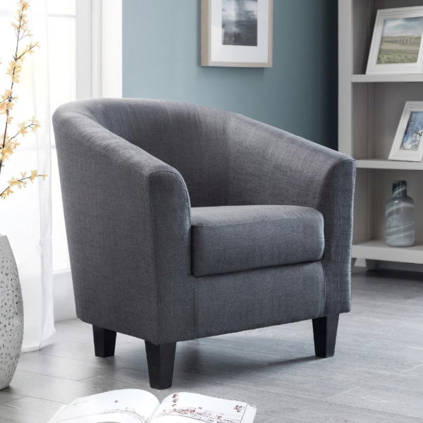Hugo Tub Chair Slate Grey - Living with Luxury