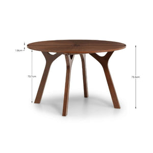 Huxley Round Table Walnut - Living with Luxury