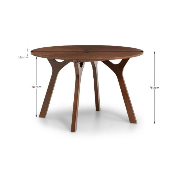 Huxley Round Table Walnut - Living with Luxury