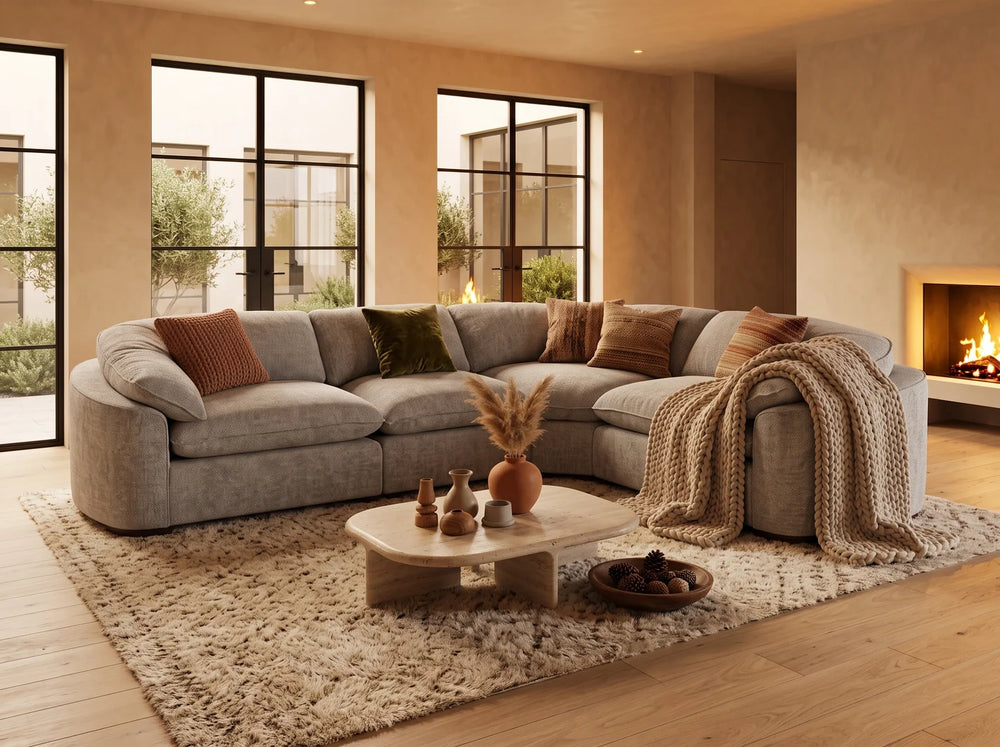 Helena Grey Large Corner Sofa – Stylish Modern Living Room Seating Furniture