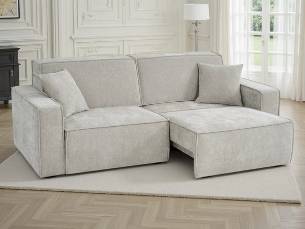 Houston 3 Seater Electric Sofabed – Beige, Grey & Green Living Room Sofa