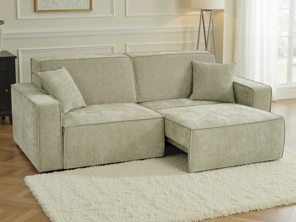 Houston 3 Seater Electric Sofabed – Beige, Grey & Green Living Room Sofa