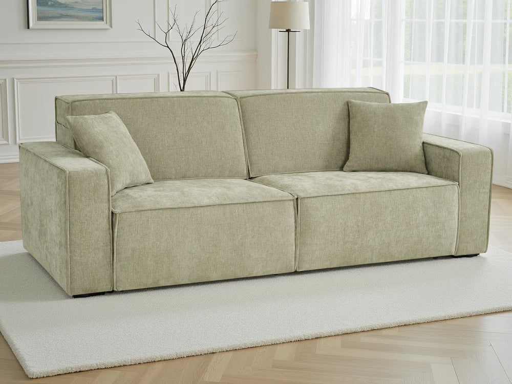 Houston 3 Seater Electric Sofabed – Beige, Grey & Green Living Room Sofa