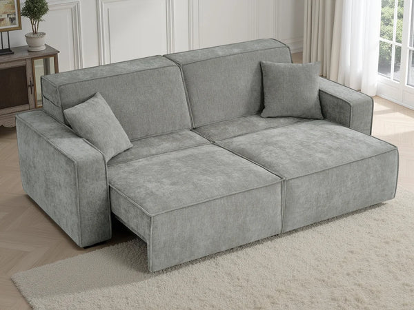 Houston 3 Seater Electric Sofabed – Beige, Grey & Green Living Room Sofa