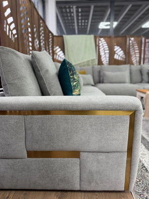 Jupiter Large Corner Sofa – Grey & Beige Living Room Seating