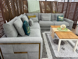 Jupiter Large Corner Sofa – Grey & Beige Living Room Seating