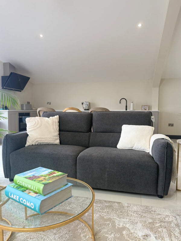 Ascot Charcoal Sofa 3+2 Set – Fabric Living Room Sofa Suite