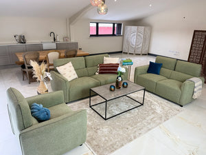 Ascot Green Sofa 3+2 Set – Fabric Living Room Sofa Suite