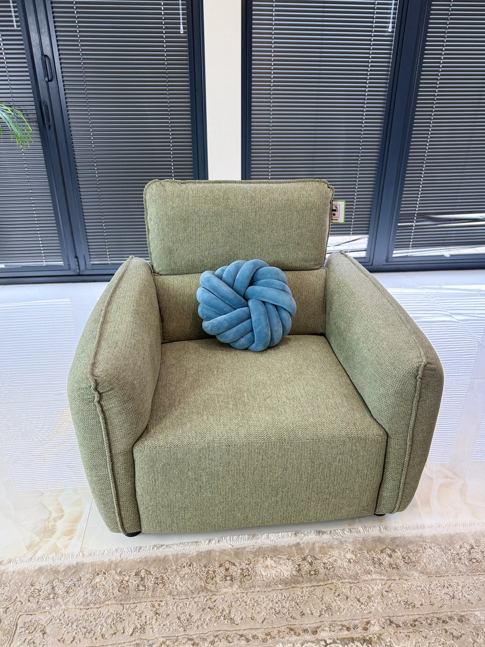 Ascot Green Armchair – Upholstered Living Room Chair