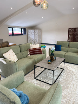 Ascot Green Sofa 3+2 Set – Fabric Living Room Sofa Suite