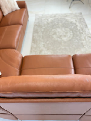Arizona Tan Large Corner Electric Recliner Sofa – Upholstered Living Room Sofa