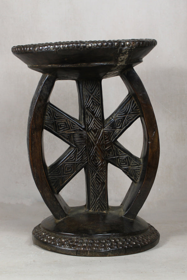 Vintage Rwanda Wood Side Table 2.2 - Living with Luxury