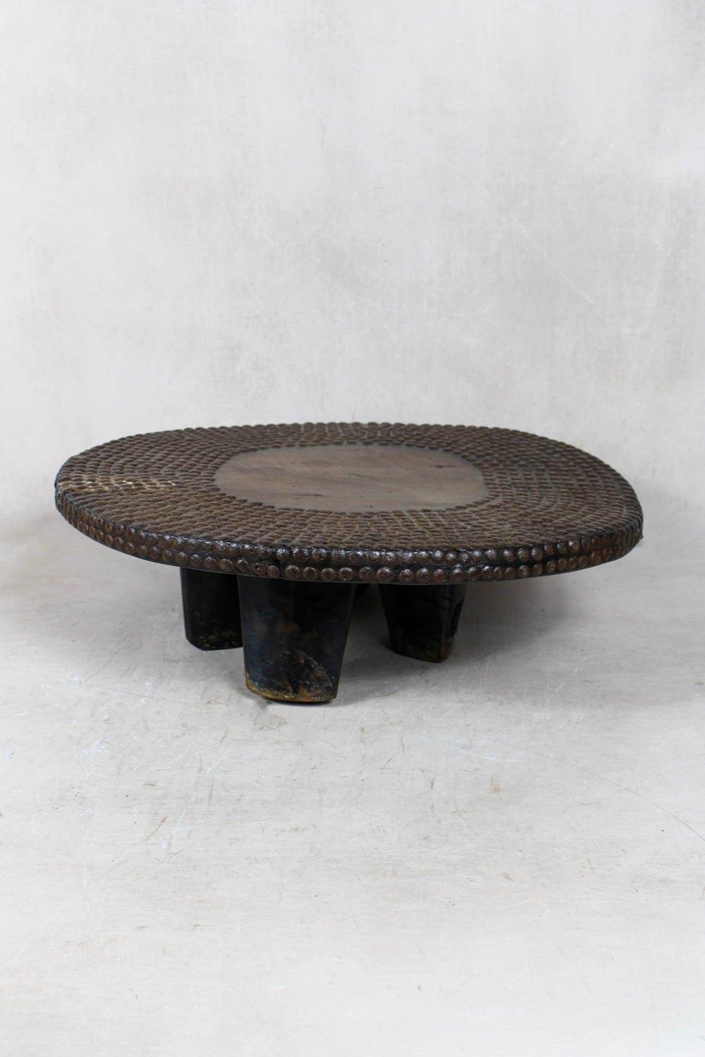 Vintage Ngombe Stud Wood Table DRC 2.6 - Living with Luxury