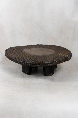 Vintage Ngombe Stud Wood Table DRC 2.6 - Living with Luxury
