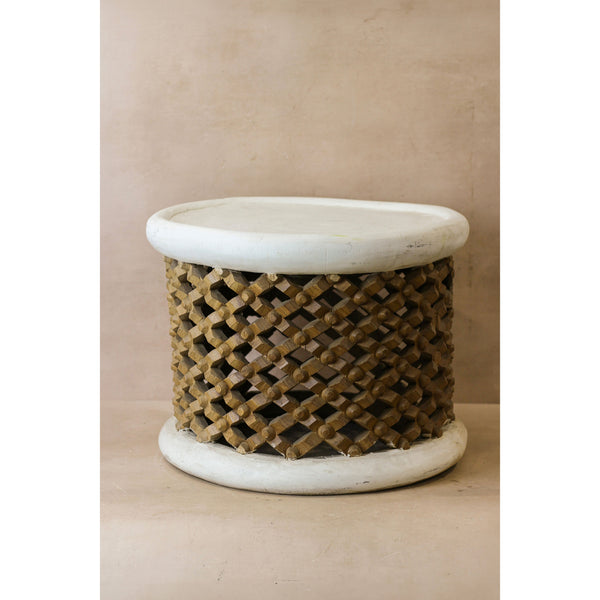 Bamileke Table - White/Natural