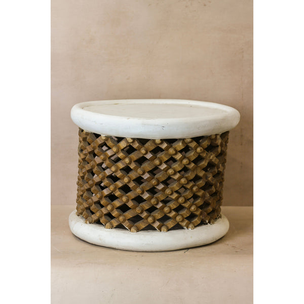 Bamileke Table - White/Natural