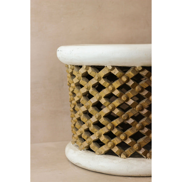 Bamileke Table - White/Natural