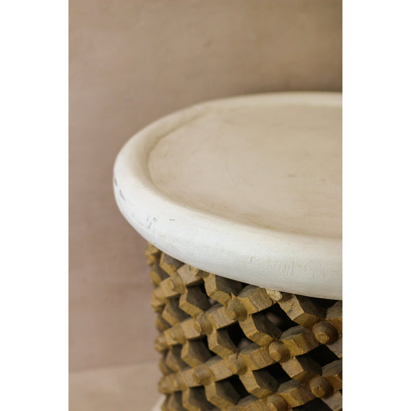 Bamileke Table - White/Natural