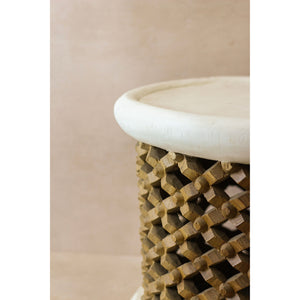 Bamileke Table - White/Natural