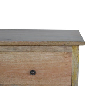 Oak-ish Solid Wood 8-Drawer Chest – Rustic Mango Wood Storage for Home
