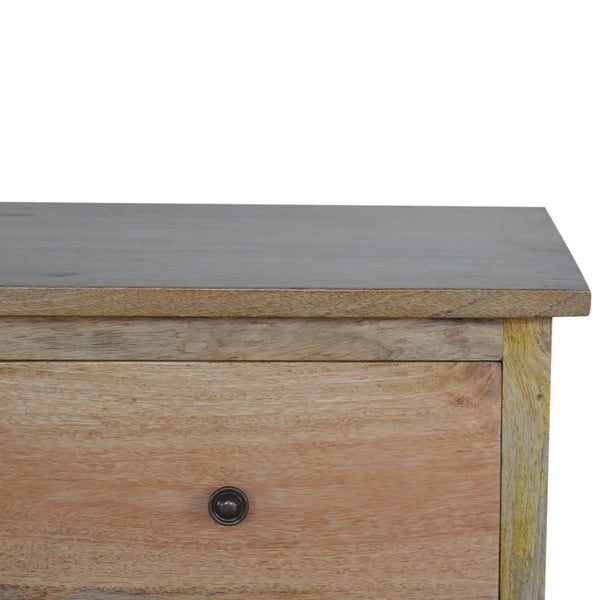 Oak-ish Solid Wood 8-Drawer Chest – Rustic Mango Wood Storage for Home