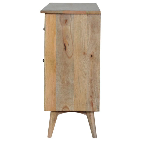 Oak-ish Solid Wood 8-Drawer Chest – Rustic Mango Wood Storage for Home