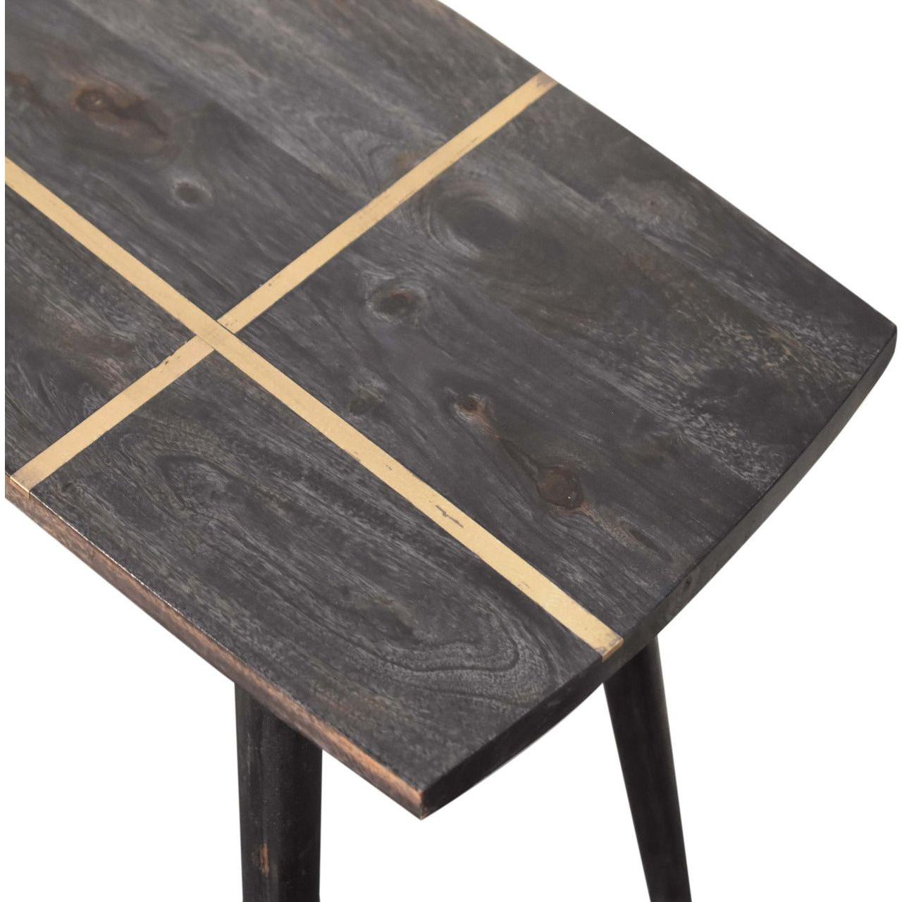 Ash Black Brass Inlay Coffee Table Living with Luxury