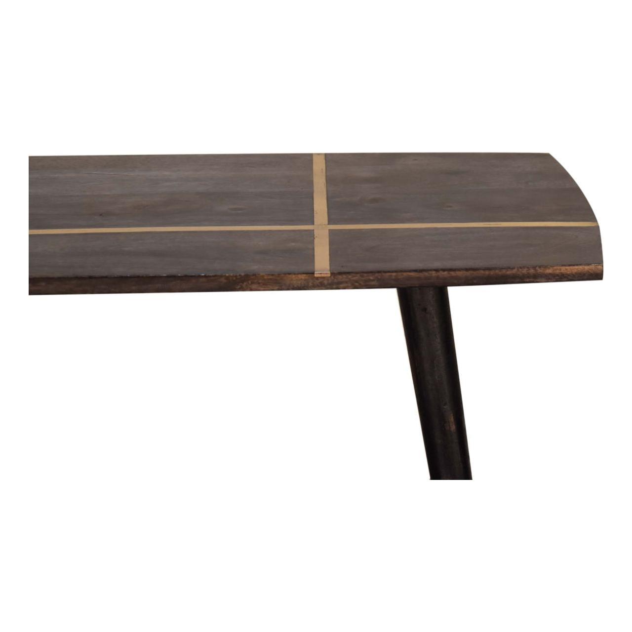 Ash Black Brass Inlay Coffee Table Living with Luxury