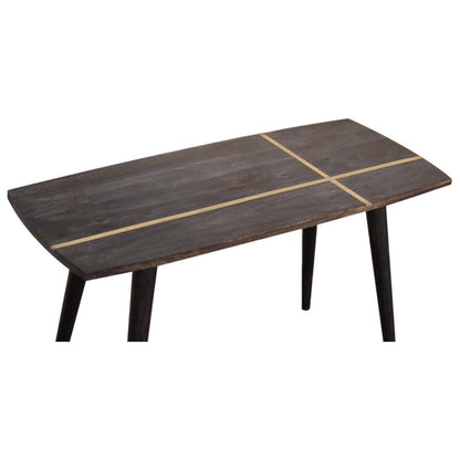Ash Black Brass Inlay Coffee Table Living with Luxury