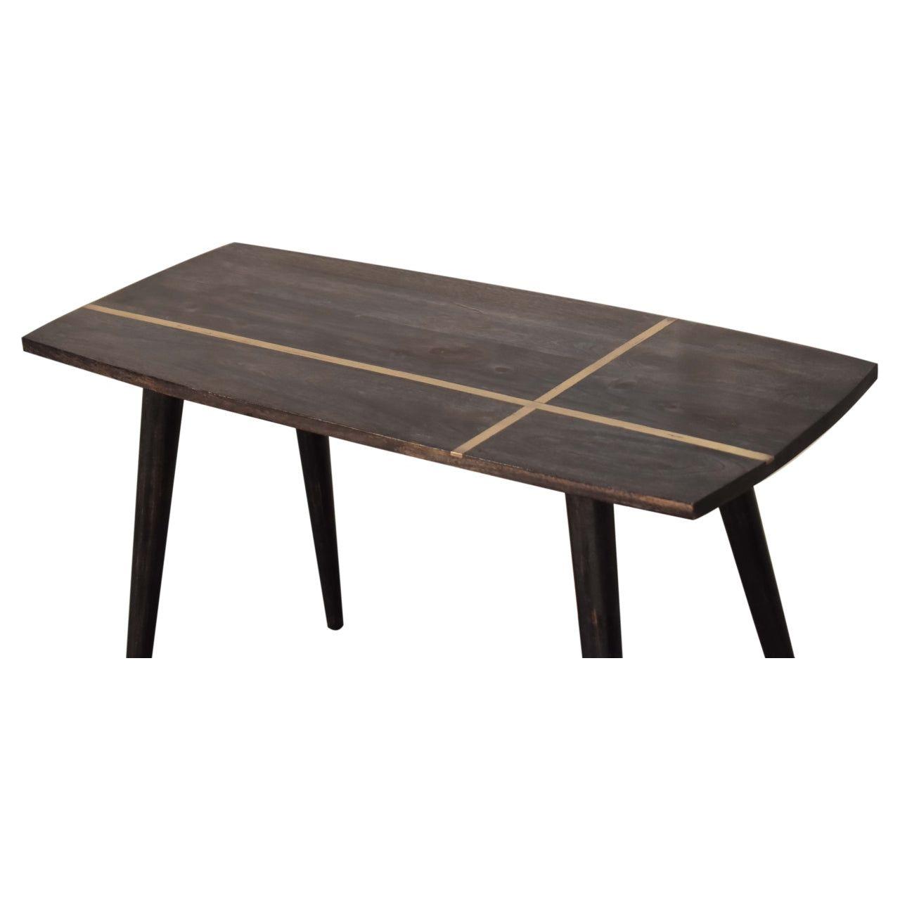 Ash Black Brass Inlay Coffee Table Living with Luxury
