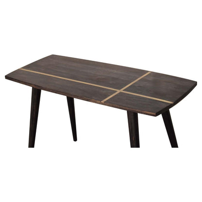 Ash Black Brass Inlay Coffee Table Living with Luxury