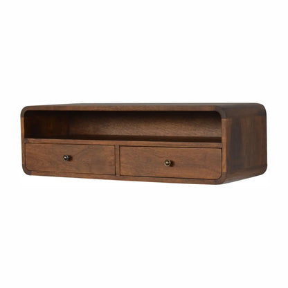 Floating Chestnut Open Console - Living with Luxury