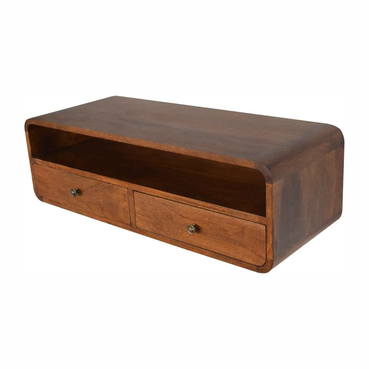 Floating Chestnut Open Console - Living with Luxury