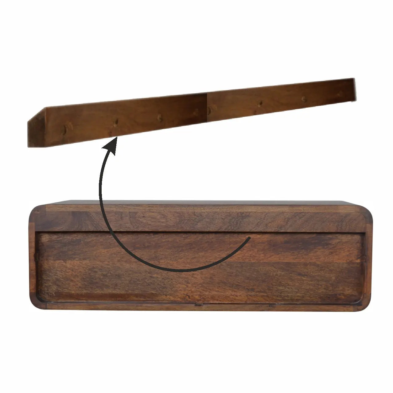 Floating Chestnut Open Console - Living with Luxury
